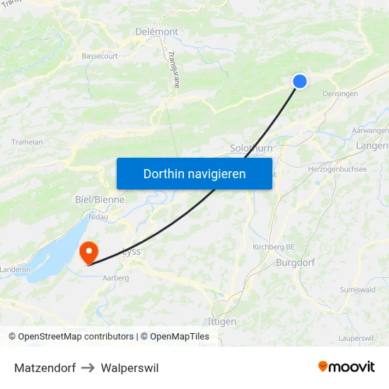 Matzendorf to Walperswil map
