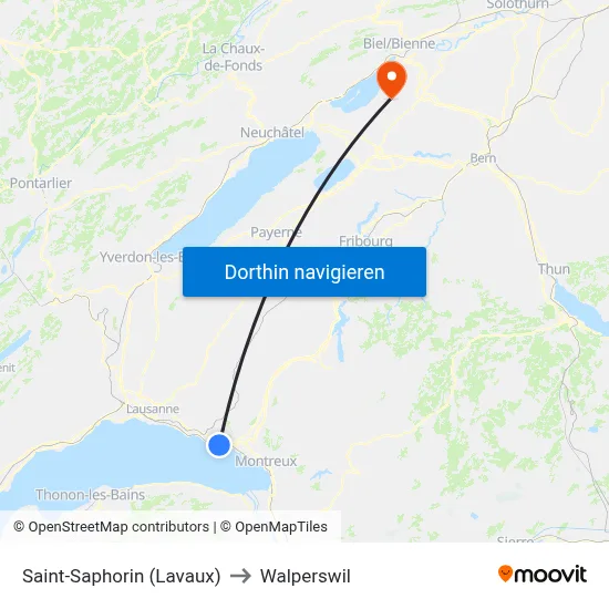 Saint-Saphorin (Lavaux) to Walperswil map