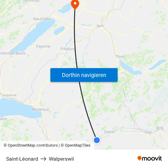 Saint-Léonard to Walperswil map