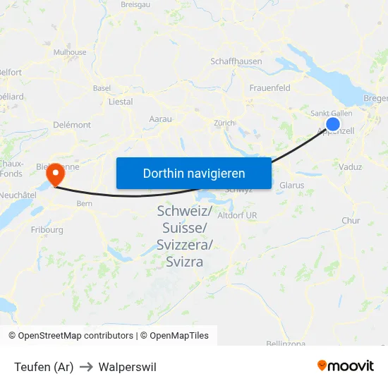 Teufen (Ar) to Walperswil map