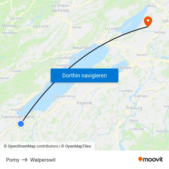 Pomy to Walperswil map