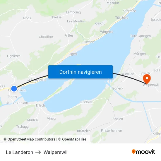 Le Landeron to Walperswil map