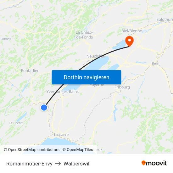 Romainmôtier-Envy to Walperswil map