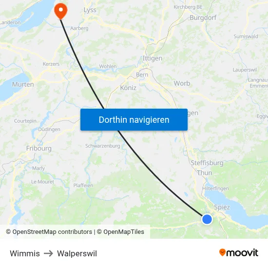 Wimmis to Walperswil map