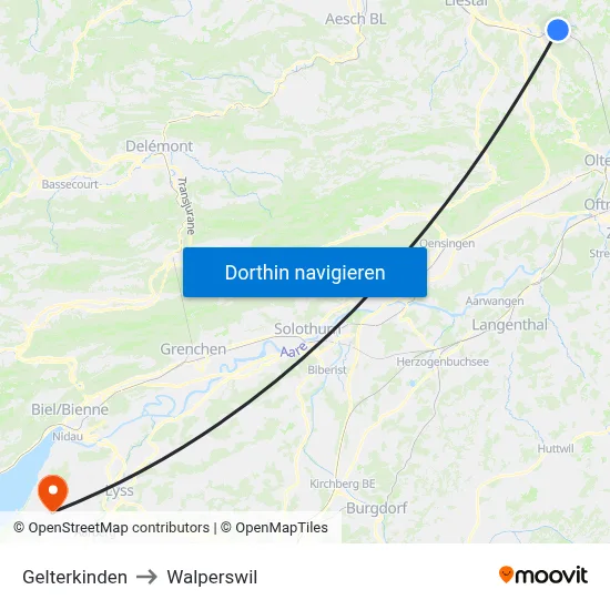 Gelterkinden to Walperswil map