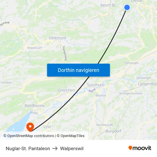 Nuglar-St. Pantaleon to Walperswil map