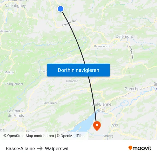 Basse-Allaine to Walperswil map