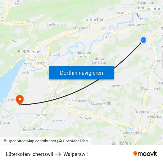 Lüterkofen-Ichertswil to Walperswil map