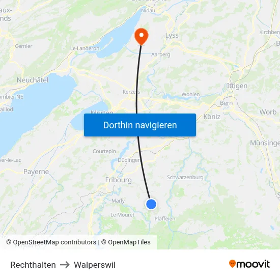 Rechthalten to Walperswil map