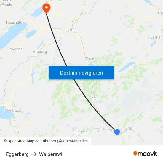 Eggerberg to Walperswil map