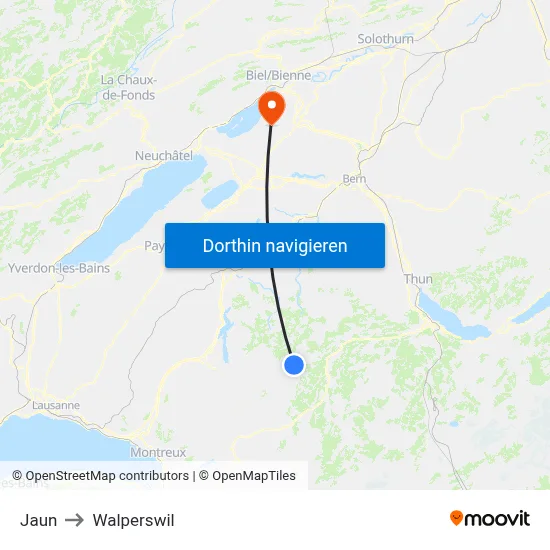 Jaun to Walperswil map