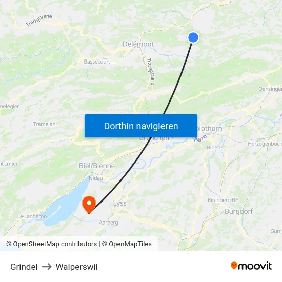 Grindel to Walperswil map