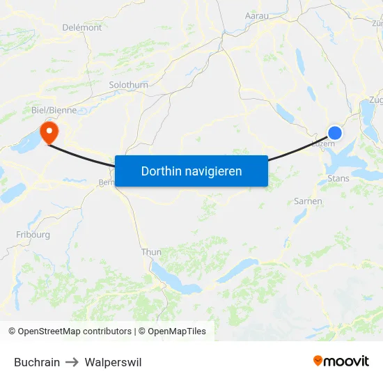 Buchrain to Walperswil map