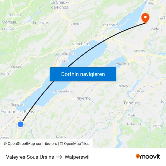 Valeyres-Sous-Ursins to Walperswil map