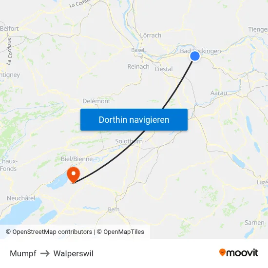 Mumpf to Walperswil map