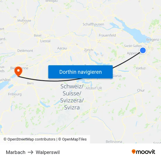 Marbach to Walperswil map