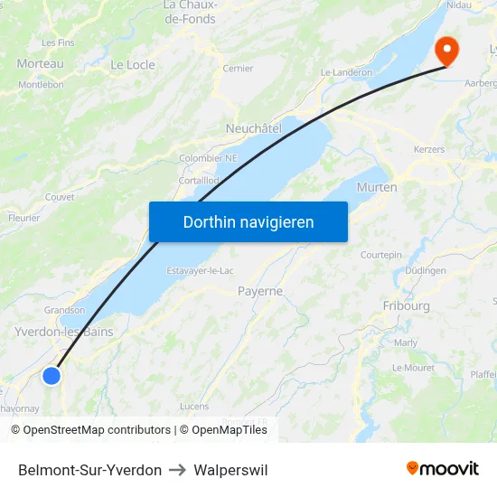 Belmont-Sur-Yverdon to Walperswil map