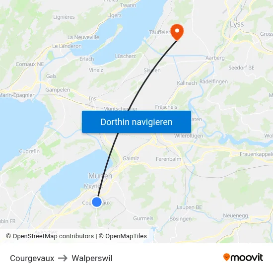 Courgevaux to Walperswil map