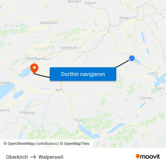 Oberkirch to Walperswil map