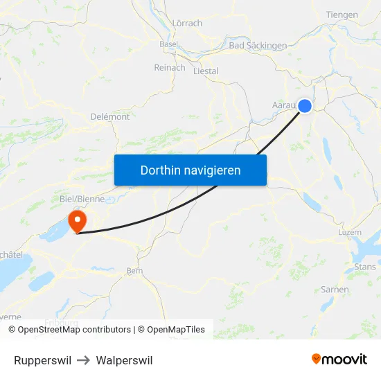 Rupperswil to Walperswil map