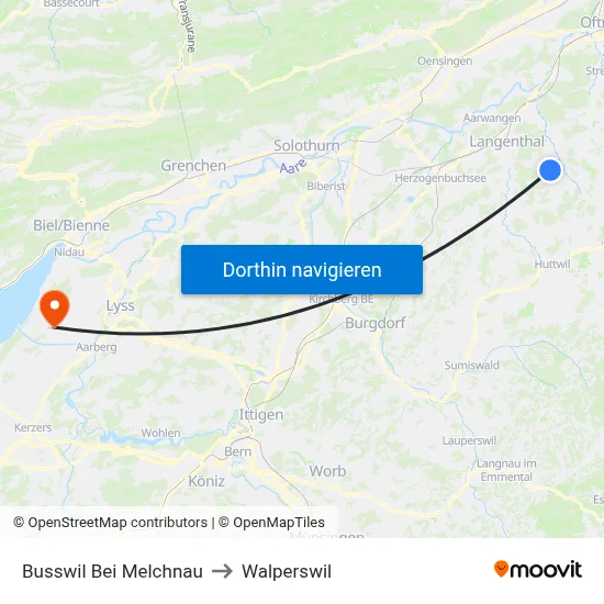 Busswil Bei Melchnau to Walperswil map