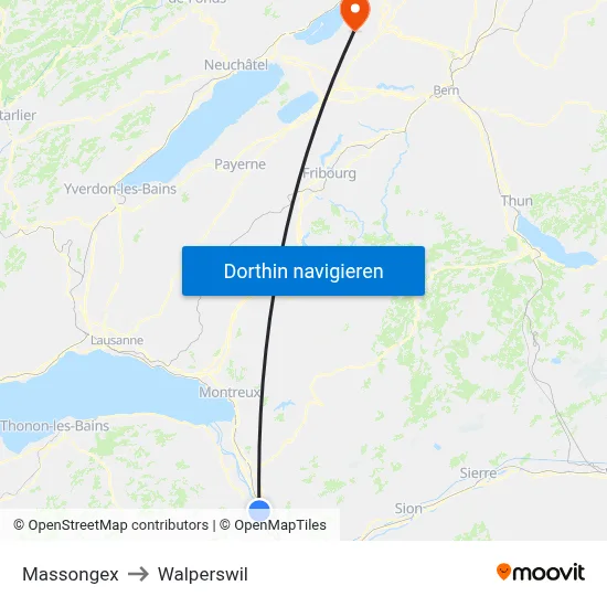 Massongex to Walperswil map