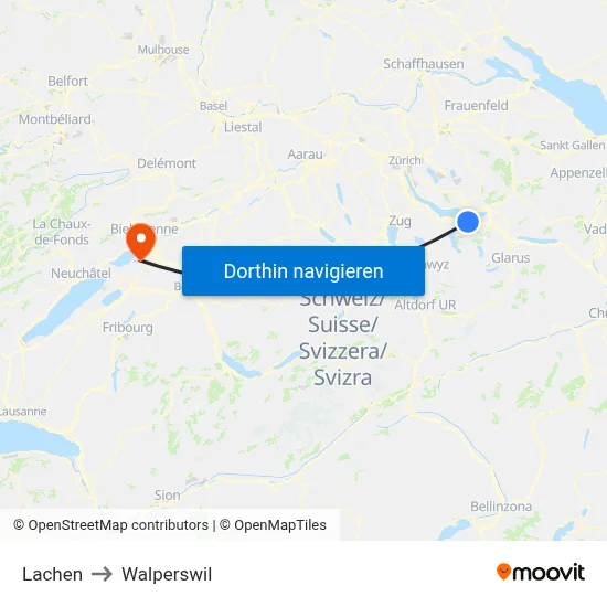 Lachen to Walperswil map