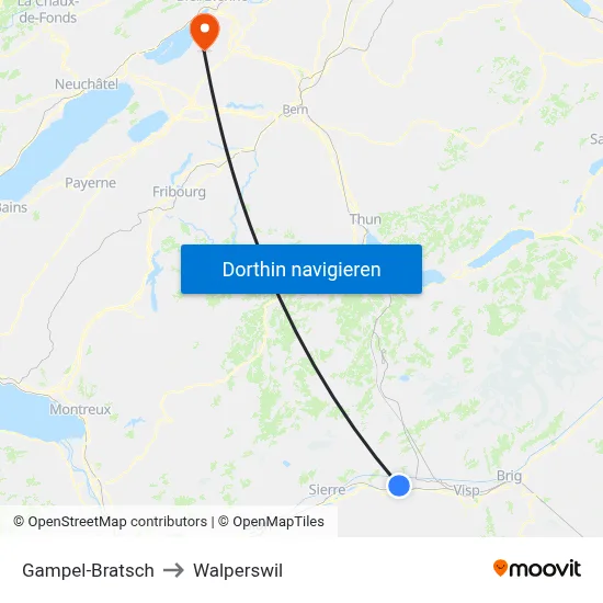 Gampel-Bratsch to Walperswil map