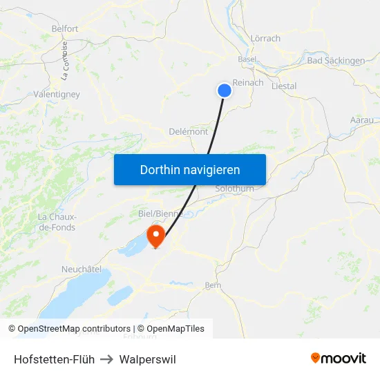 Hofstetten-Flüh to Walperswil map