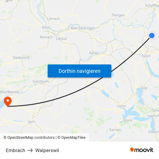 Embrach to Walperswil map