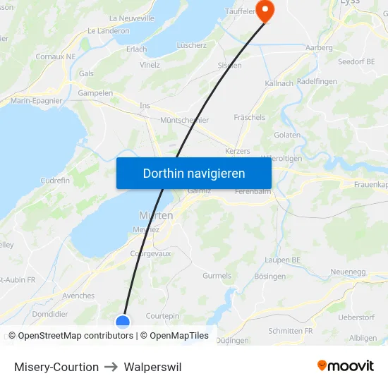 Misery-Courtion to Walperswil map