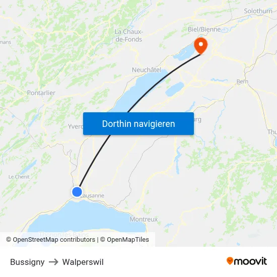Bussigny to Walperswil map