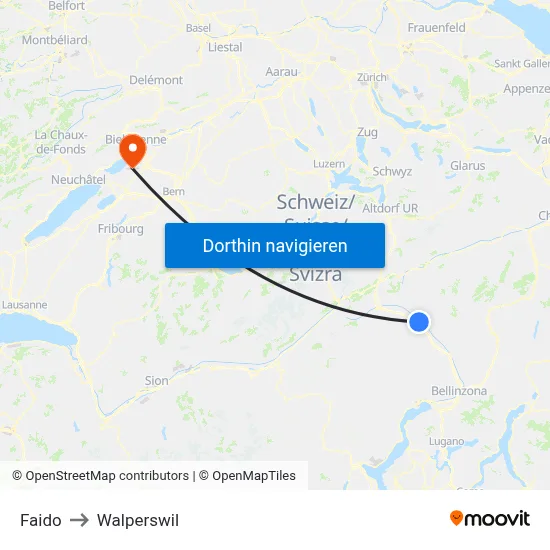 Faido to Walperswil map