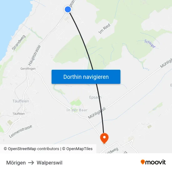 Mörigen to Walperswil map