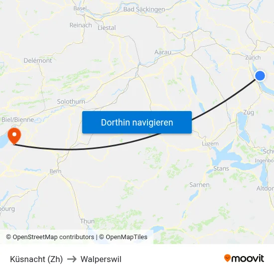 Küsnacht (Zh) to Walperswil map