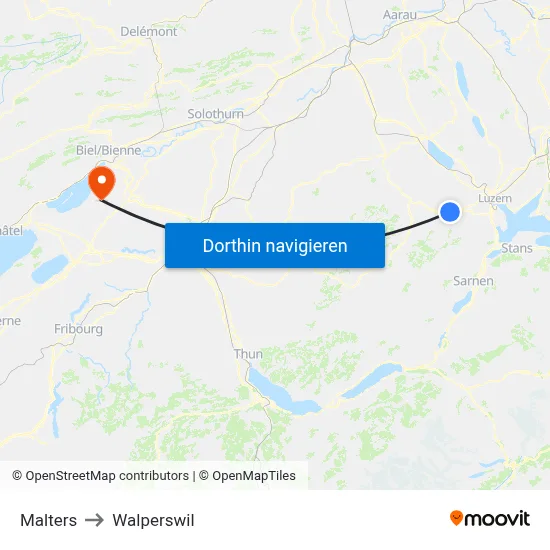 Malters to Walperswil map