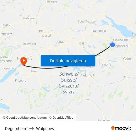 Degersheim to Walperswil map