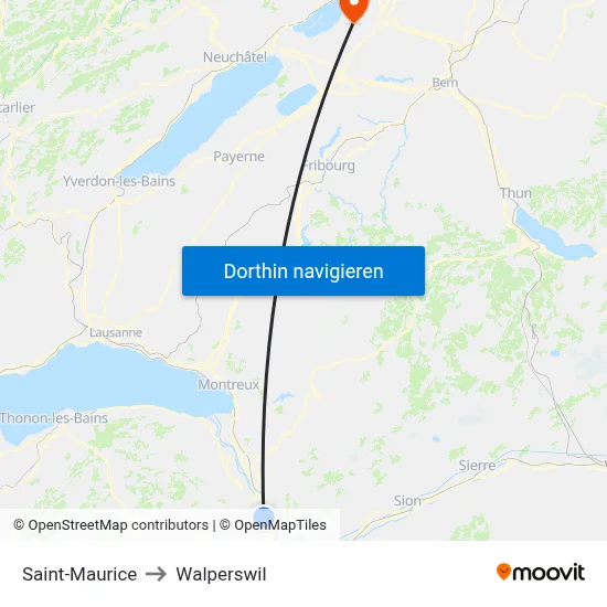 Saint-Maurice to Walperswil map