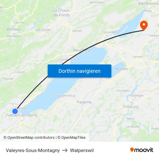 Valeyres-Sous-Montagny to Walperswil map