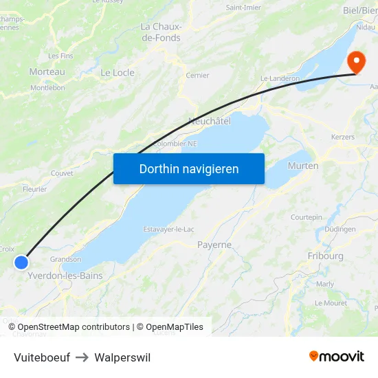 Vuiteboeuf to Walperswil map