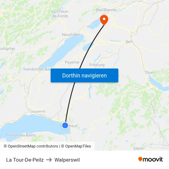 La Tour-De-Peilz to Walperswil map