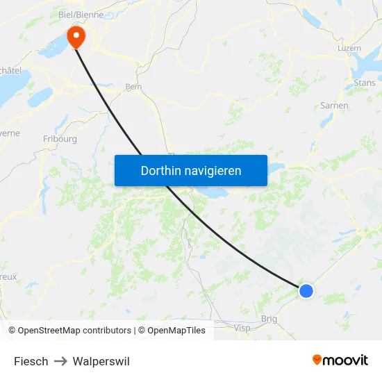 Fiesch to Walperswil map