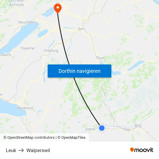 Leuk to Walperswil map