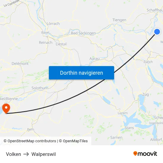 Volken to Walperswil map