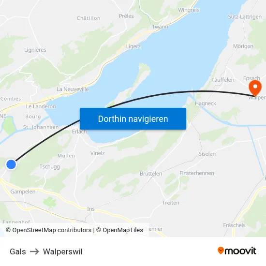 Gals to Walperswil map