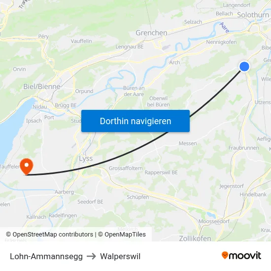 Lohn-Ammannsegg to Walperswil map