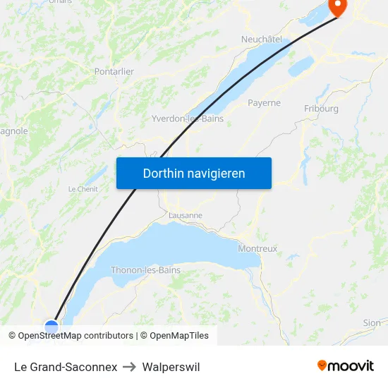 Le Grand-Saconnex to Walperswil map