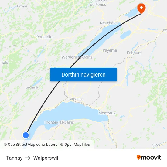 Tannay to Walperswil map