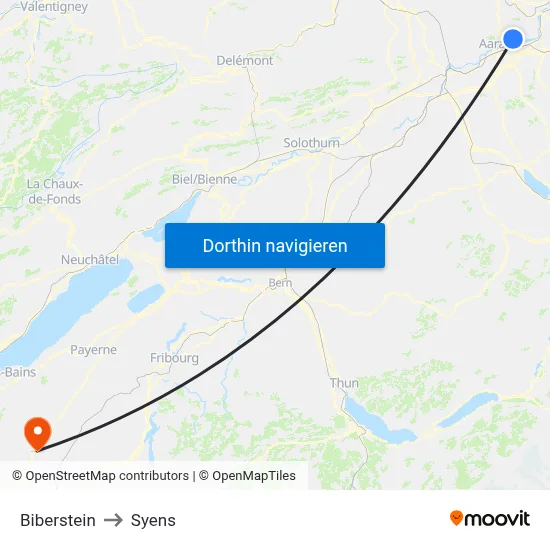 Biberstein to Syens map