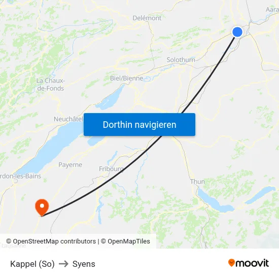 Kappel (So) to Syens map